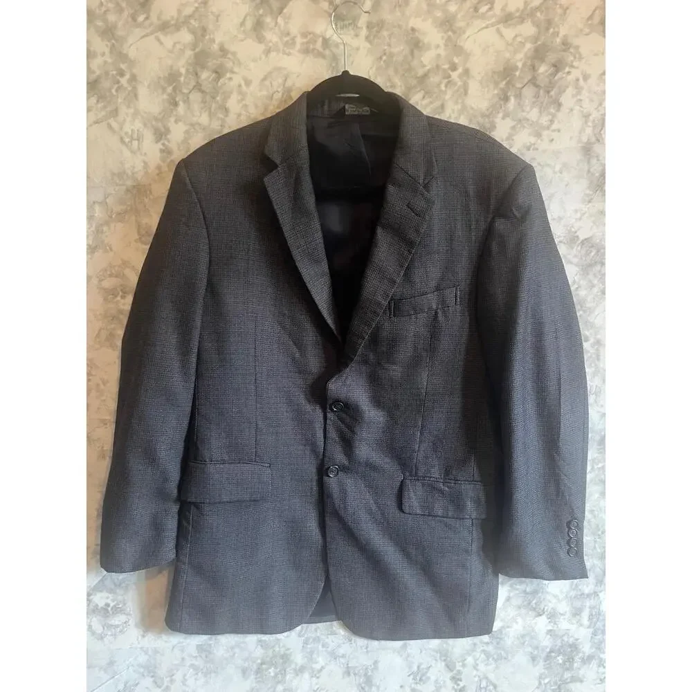 Jos A Banks‎ Mens Blue 40R Blazer Sports Coat Suit Jacket Wool
